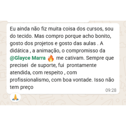 Depoimento de aluna da Marrenta Studio